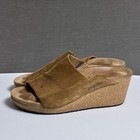 Papillio Birkenstock 40 Brown Suede Leather Wedge Sandals Cork Platform Comfort