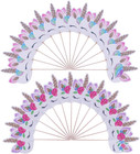 48pcs Rainbow Unicorn Cupcake Toppers Picks Double-sided Paper Unicorn Cake Topp