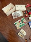 Vintage Dollhouse Miniature Christmas Lot Lights Wreaths Presents Ornaments
