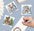 6pcs 5d Diy Diamond Painting Art Reindeer And Snowman Christmas Card Kits