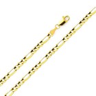 14k Solid Yellow Gold Necklace 2 2 5 4 2mm Figaro Chain Link  lobster Claw Clasp
