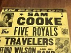 Sam Cooke Rare Orig Concert Poster 1958 Travelers Five Royals