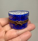 Vtg Limoges France Porcelain Hat Box W  Matching Mini Hat Trinket Box Peint Main
