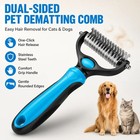 Professional Pet Grooming Tool 2 Sided Undercoat Dog Cat Shedding Comb Brush Pet