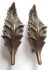 2x Ornate Solid Brass Organic Leaf Shape Cabinet Drawer Pull Handles 4 1 8    p7