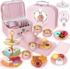 Tea Party Set For Little Girls  49pcs Princess Tea Time Toys Including Tea Se   