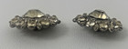 Vintage   Antique  Lot Of 2 Two Round Silver Tone Rhinestone Buttons