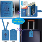 Passport Holder With Luggage Tag Cover Wallet Rfid Blocking Leather Case Travel 