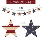 4th Of July Decorations- Retro Wooden Star Banner For 4th Of July Decor red And 