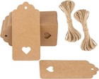 100pcs Blank Gift Tags With String  Kraft Paper Hangtags  Hollow Heart Gift T   