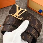 Men s New Fashion Versatile Business Letter Smooth Denim Belt  