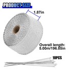 Uhanbut 2  X 16ft Motorcycle Exhaust Heat Wrap 196 85 X 1 87 Inch  White