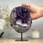 Unique Amethyst Geode With Stalactite Eyes   Deep Purple Crystals  Mws1585