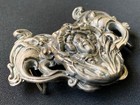 Beautiful -  Rare Antique Art Nouveau Silver Belt Buckle - Fancy Hat Lady