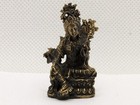 Green Tara Bodhisattva Tibetan Buddhist Deity Amulet Mini Statue  Brass  1 5 