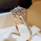 2ct Round Lab Created Diamond Women Engagement Wedding Ring 14k Rose Gold Finish