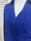 Express Royal Blue Long Sleeve Button Down Shirt Dress