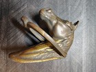 Vintage Brass Horse Horseshoe Equestrian Door Knocker