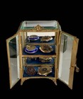 Antique French Glass Jewelry Box  Vitrine Display Case Casket Glass Ormolu