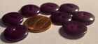 Set Of 8 Vintage Domed Glossy Purple Plastic Buttons Almost 5 8  15 5mm 14844