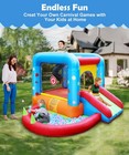 Inflatable Bounce House 112 X 98 64 Inches Step4fun Kids Castle Slide Bouncer