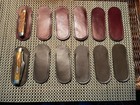 Brown And Burgundy Leather Slip Pouch For Folding Knives 12 Pcs   Made In Usa