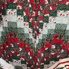 Vtg  Christmas Linen Lot Kitchen Towel  Oval Table Cloth Quilted Throw Apron