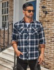 Coofandy Mens Lightweight Flannel Long Sleeve Casual Work Plaid Shirts