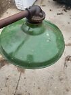 Vintage 14   Green   Porcelain Enamel Yard Barn Light  Has Jackson Mount