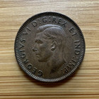 1945 Canada One Cent Coin  98  Copper - King George Vi