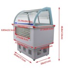 220v Ice Cream Cabinet Refrigerator Showcase Gelato Freezer 10 Pan W led Light
