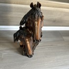 Bay Brown Horse Resin Head Bust Figure Display Statue Western Stallion 11   