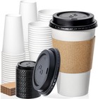Disposable Coffee Cups With Lids  Sleeves  Leak-proof To Go Coffee Cups With    