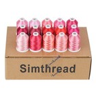 Embroidery Thread Blue Series Polyester Multi-purpose Serger Thread 15 Spools   