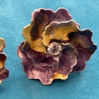 Vtg Enamel Pansy Shoe Clips   Clip On Earrings   Marked With Patent  Number