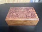 Ajuny Skull Box 8x5 Hand-carved Sheesham Wood Jewelry Trinket Storage India