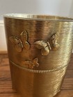 Vintage Stylebuilt Butterfly Gold Tone Metal Wastebasket Liner Classic Art Deco