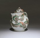 Antique Japanese Porcelain Teapot  Decorated With Dragon