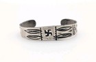 Small Early C1920 s Navajo Whirling Log Arrows Coin Sterl Silver Ingot Bracelet 