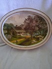 Vintage Oval   Sunshine Biscuits   Cookie And Cracker Tin Courier In  Ives Print