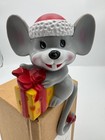 Vintage Plastic Christmas Stocking Holders Elf Mouse Hong Kong 1985 Lot Of 2