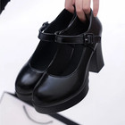 Women s Chunky Heel Pumps Round Toe Buckle Strap Wedding Party Shoes