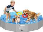Peteast 64  Foldable Dog Pool     Xl Pet Bath Tub   2 Discs  Indoor   Outdoor Use