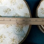 Set Of 3 Round Vinyl Quilted China Keepers Dinnerware Storage Gold Floral
