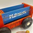 Playskool Wooden Railroad Safety Utility Truck Pull Toy Vintage 1960 14x7 Read