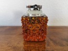 Vintage Fenton Amber Hobnail Glass Table Lighter Cube Mcm Sparks Works Great