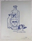 Rare Robert Villamagna Signed  52 100 Poison Bottle Skull Print Apbca Expo 1992