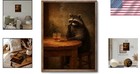 Framed Vintage Raccoon Wall Art Moody Raccoon Canvas Prints Funny Dark Academia