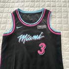 Miami Heat Jersey Mens Small Black Dwyane Wade Vice Nights City Edition Swingman