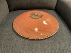 1930s-1940s pink  Antique Vintage Ceiling Light Fixture Large glass Shade Only